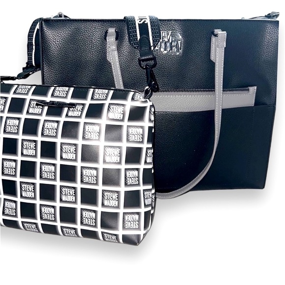 Steve Madden Handbags - Steve Madden New without tags, 2 piece handbag and matching makeup bag.